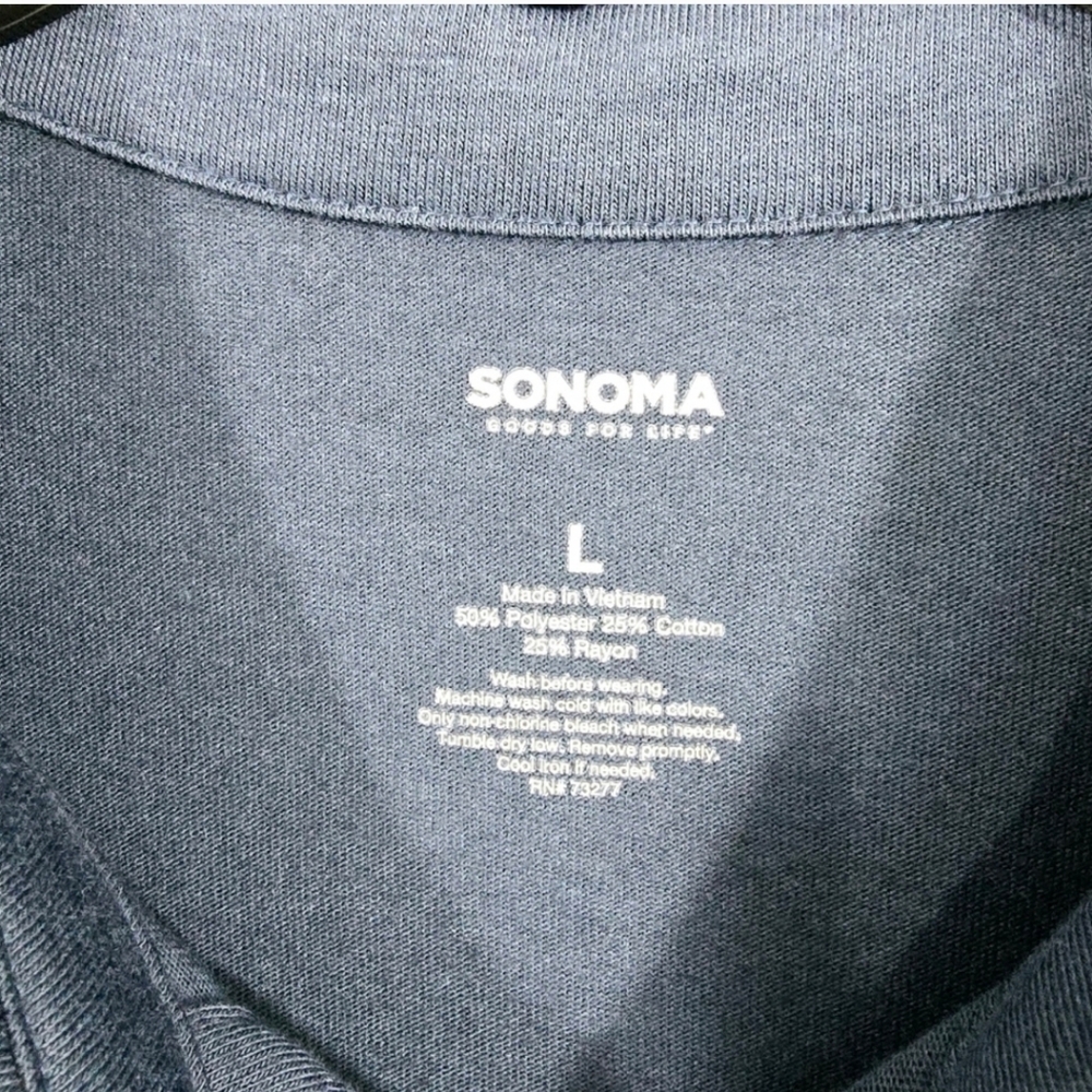 NWT Men's Sonoma Short Sleeve Polo Shirt - Navy Blue - Picture 5 of 5
